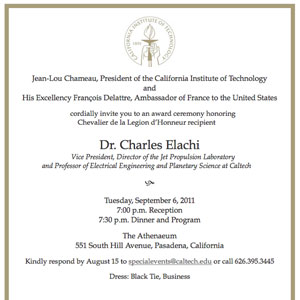 Charles Elachi Invite